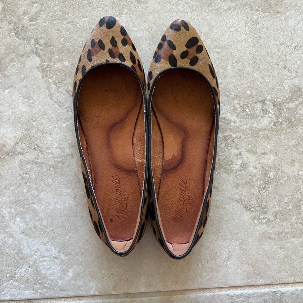 Madewell Leopard Leather Print Flats